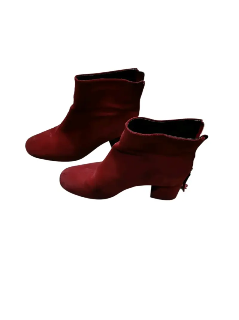 Botines rojos de gamuza para mujer