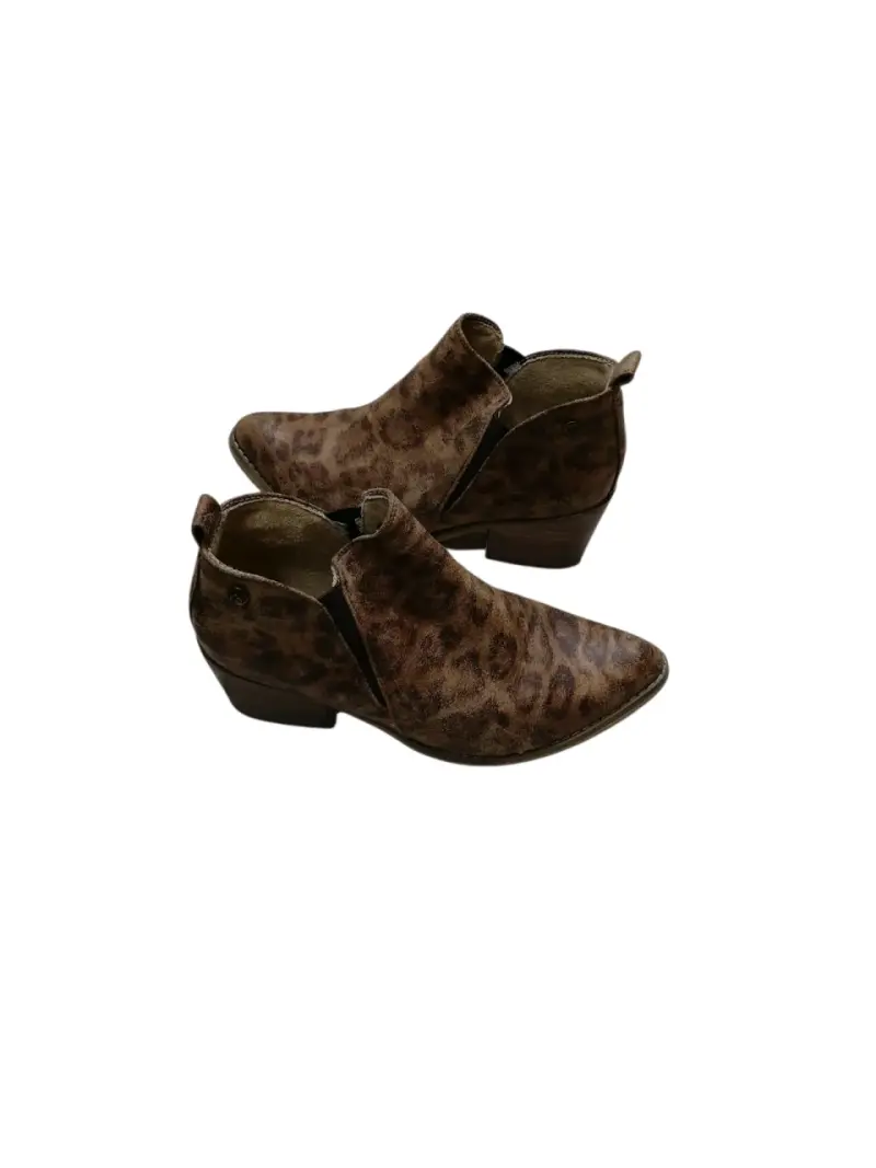 Botines de cuero animal print para mujer