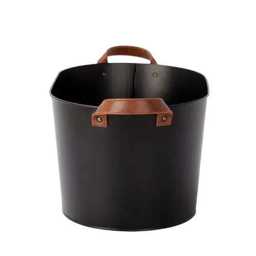 Hielera de Metal Negro con Asas de Cuero Wayu - 2