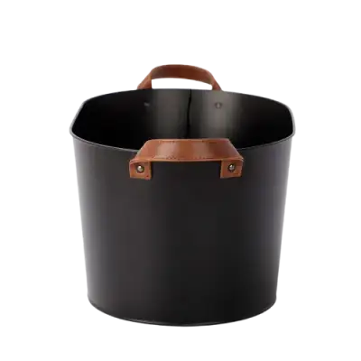 Hielera de Metal Negro con Asas de Cuero Wayu - miniatura 2