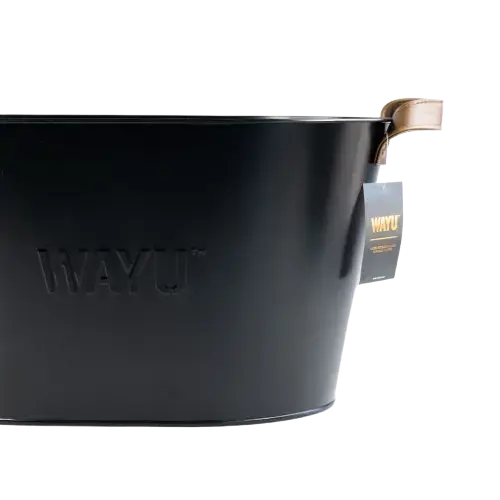 Hielera de Metal Negro con Asas de Cuero Wayu - 3