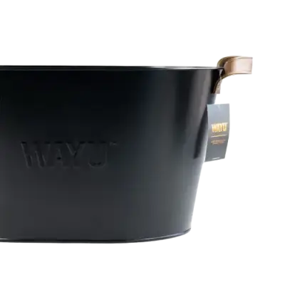 Hielera de Metal Negro con Asas de Cuero Wayu - miniatura 3