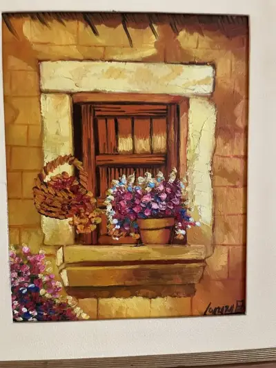 Cuadro de arte con marco de madera traído de Lima, - miniatura 2