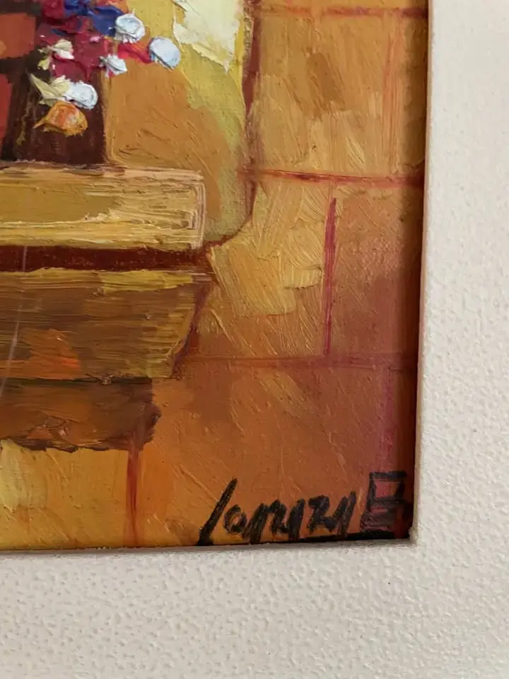 Cuadro de arte con marco de madera traído de Lima, - 3
