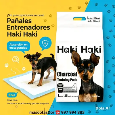 Pañales entrenadores Haki Haki para perros 60x60cm - miniatura 1