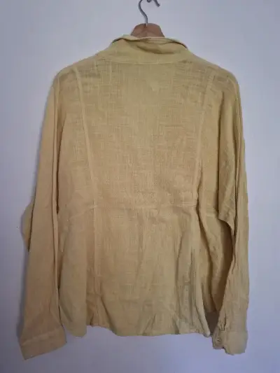 Blusa de lino amarilla para mujer - miniatura 3