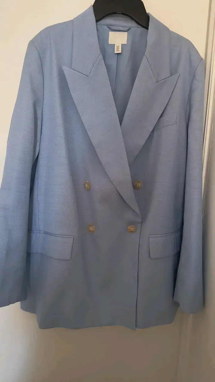 Blazer azul claro para mujer talla M - 1