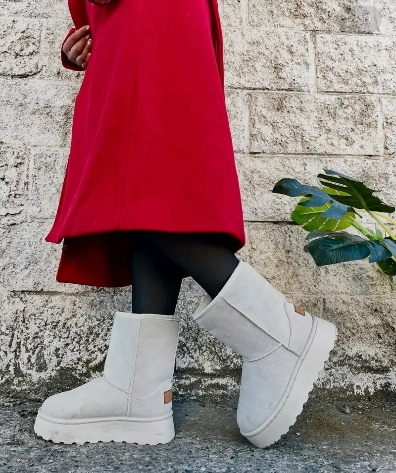 Botas de invierno gris claro para mujer - 2