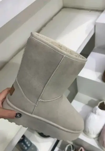 Botas de invierno gris claro para mujer - miniatura 5