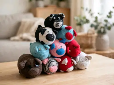 Cerditos a crochet hechos a mano - miniatura 2