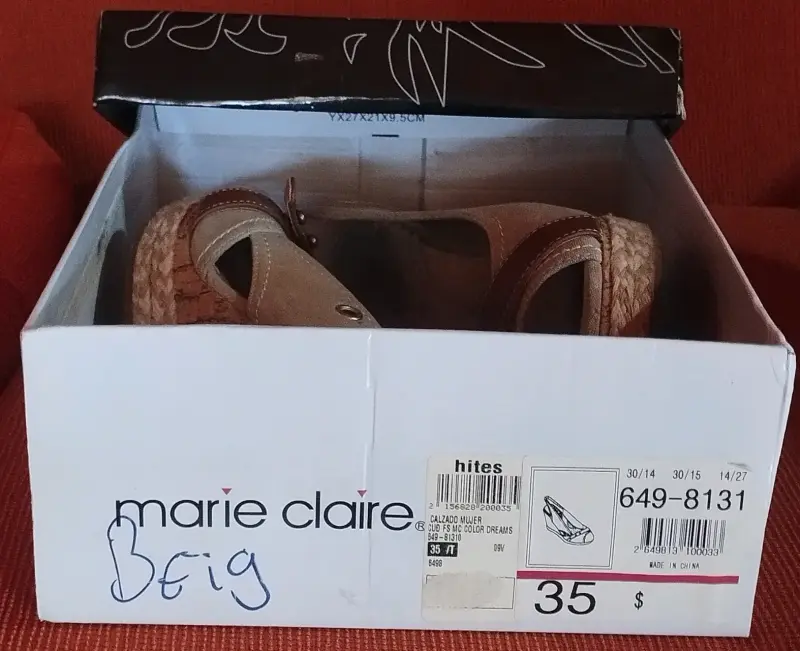 Sandalias de cuña beige Marie Claire - 4