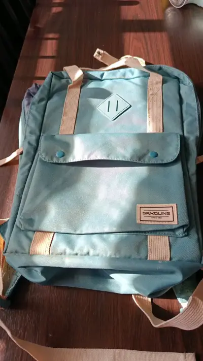 Mochila azul Saxoline con correas ajustables - miniatura 1