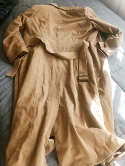 Abrigo simil gamuza beige Ma Griffe talla 40 - miniatura 3
