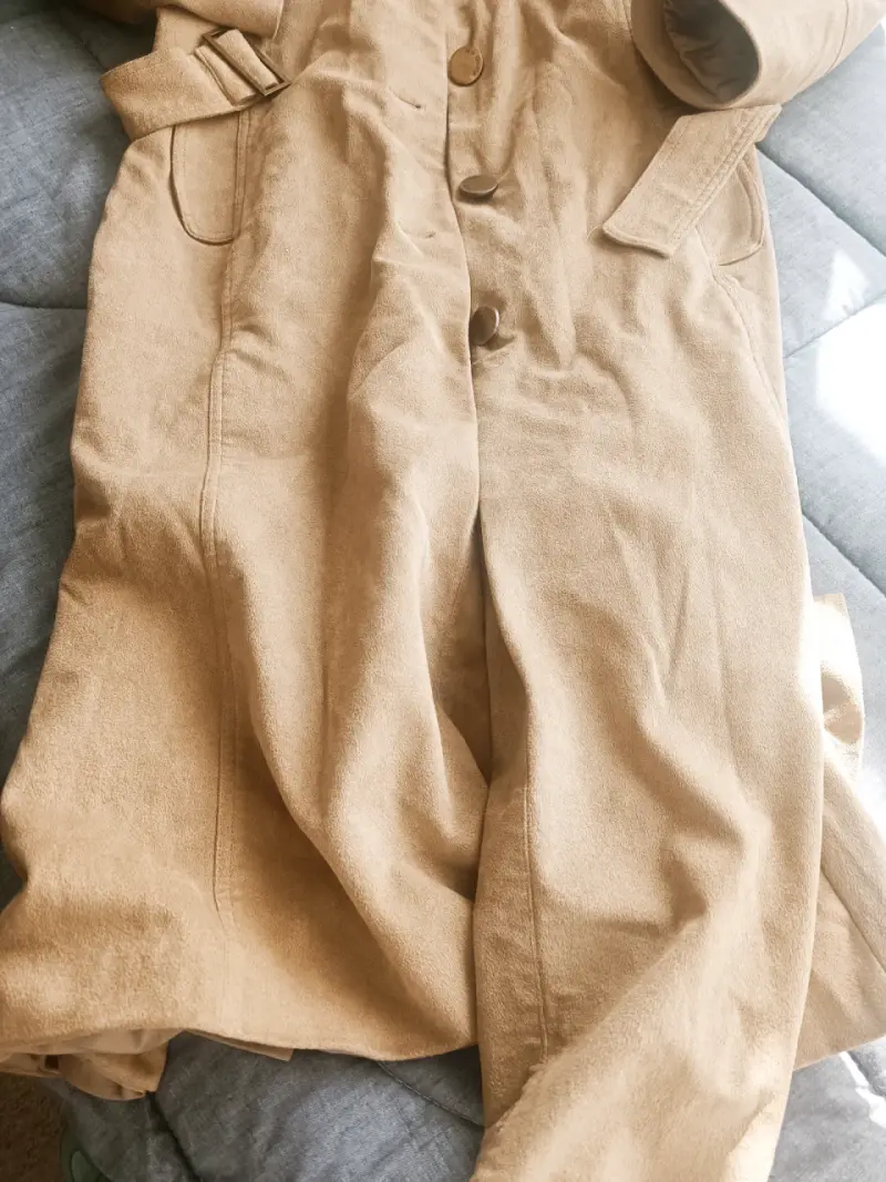 Abrigo simil gamuza beige Ma Griffe talla 40 - 4