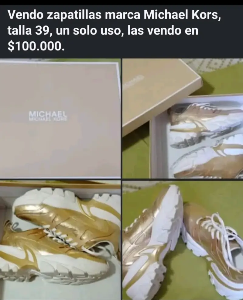 Zapatillas doradas Michael Kors talla 39 - 1