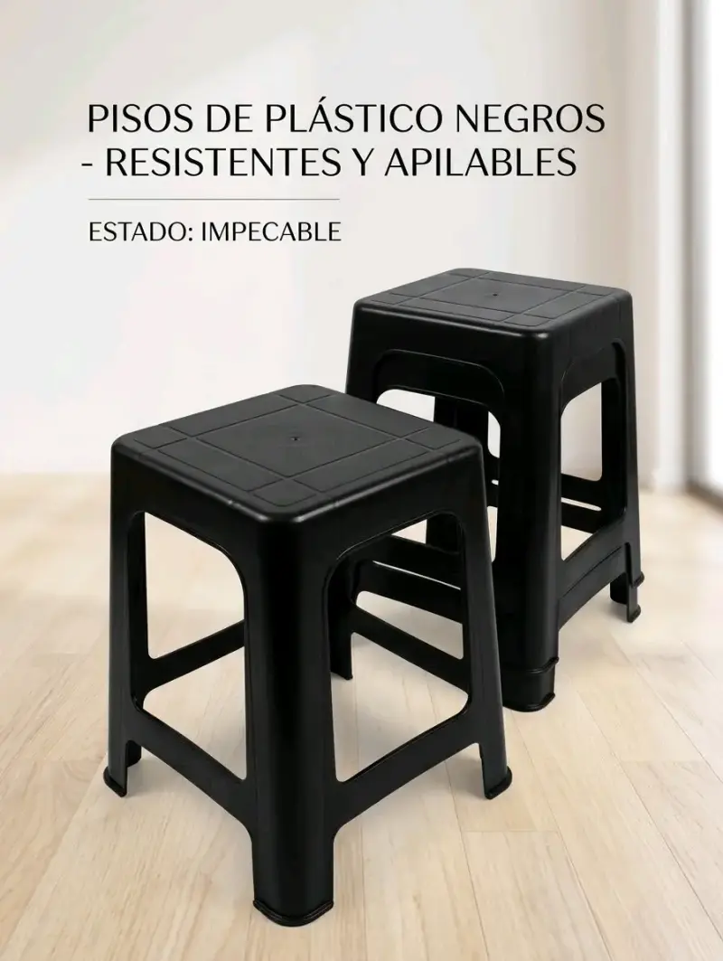 Pisos de plástico negros apilables y resistentes - 1