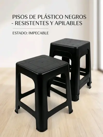 Pisos de plástico negros apilables y resistentes - miniatura 1