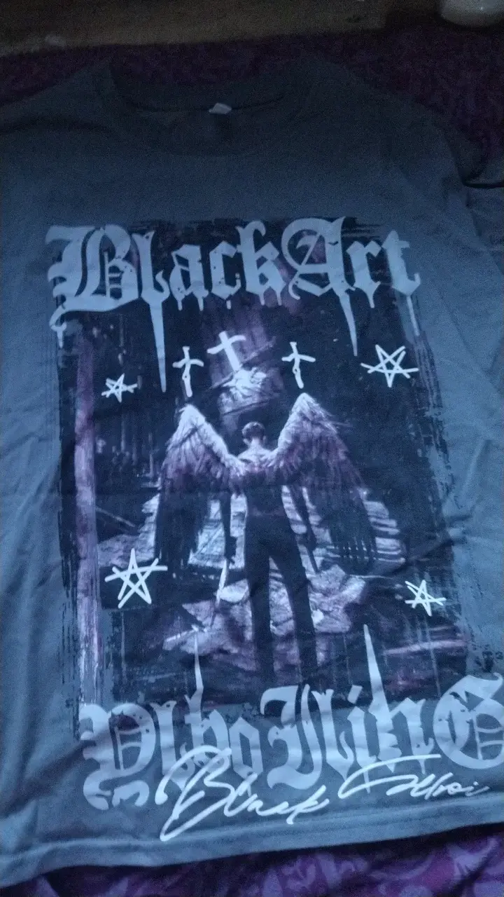 Polera gris con diseño Black Art