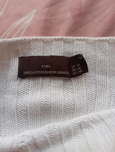 Suéter Blanco de Lana Zara Talla M - miniatura 2