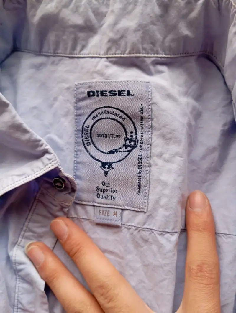 Camisa de hombre Diesel azul claro con logo - 4