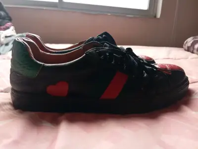 Zapatillas Gucci Love de cuero negro - miniatura 1