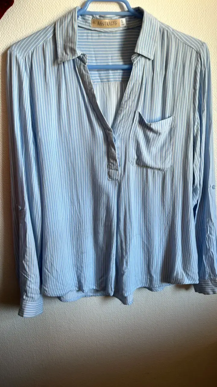 Blusa rayada azul claro Abstracts talla S - 1