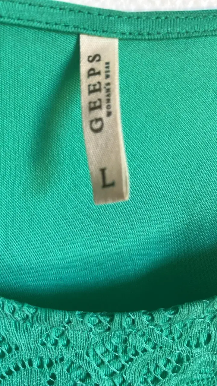 Blusa de encaje verde para mujer talla L - 3