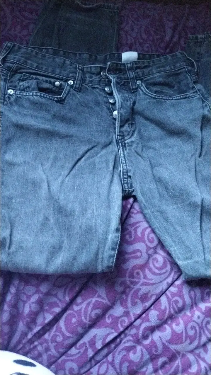 Jeans de mezclilla gris oscuro para mujer - 2