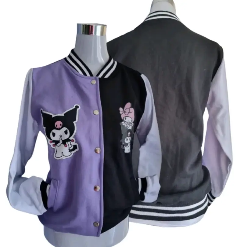 Chaqueta varsity con diseño de personajes animados
