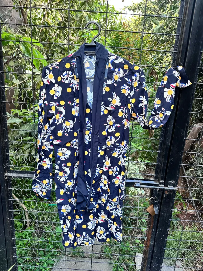 Vestido Tommy H azul flores - 1