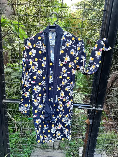 Vestido Tommy H azul flores - miniatura 1