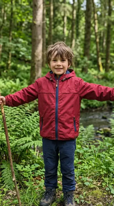 Chaqueta burdeo para niño con capucha - miniatura 5