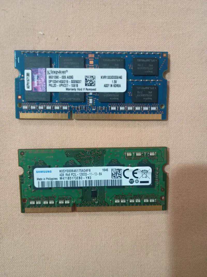 Memorias RAM Kingston y Samsung 4GB DDR3