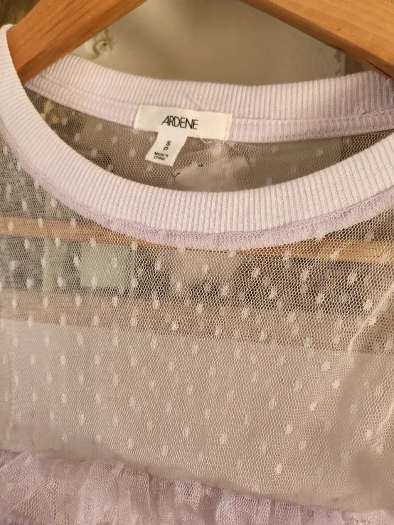Blusa Transparente de Malla con Lunares - 2