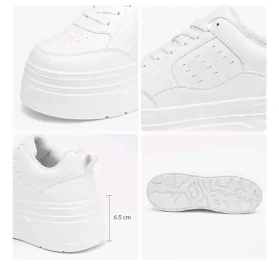Zapatillas deportivas blancas con plataforma - miniatura 3