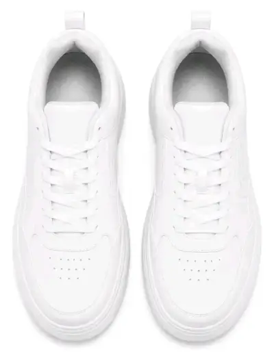 Zapatillas deportivas blancas con plataforma - miniatura 4