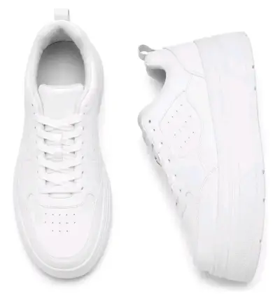 Zapatillas deportivas blancas con plataforma - miniatura 5