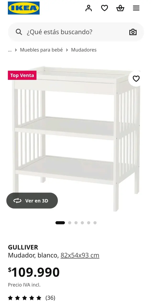 Mudador Blanco - marca Gulliver (Ikea) - 1