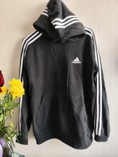 Polerón con capucha negro Adidas talla S - miniatura 1