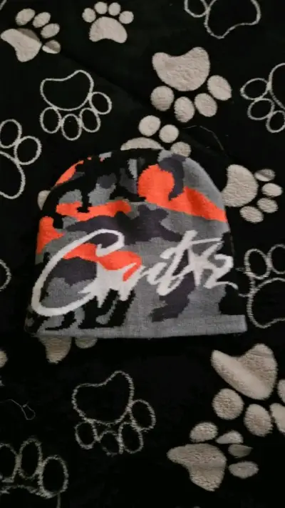 Gorro de lana camuflaje gris y naranja - miniatura 1