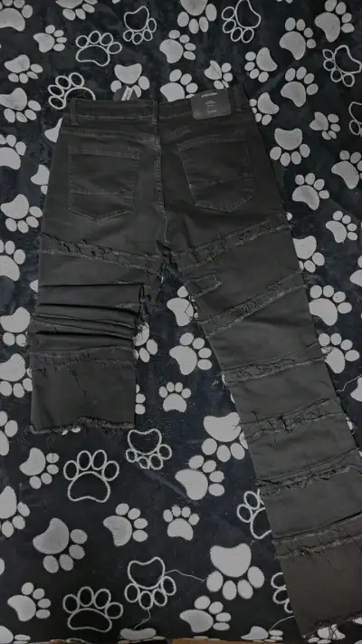Jeans negros desgastados Logeoi para hombre - miniatura 3