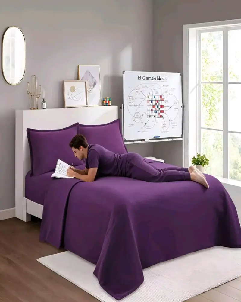 Juego de saban Cama 2 plazas Morado - 1