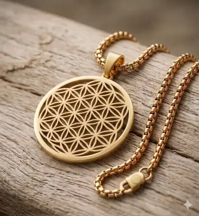 Colgante Flor de la Vida, geometría sagrada - miniatura 1