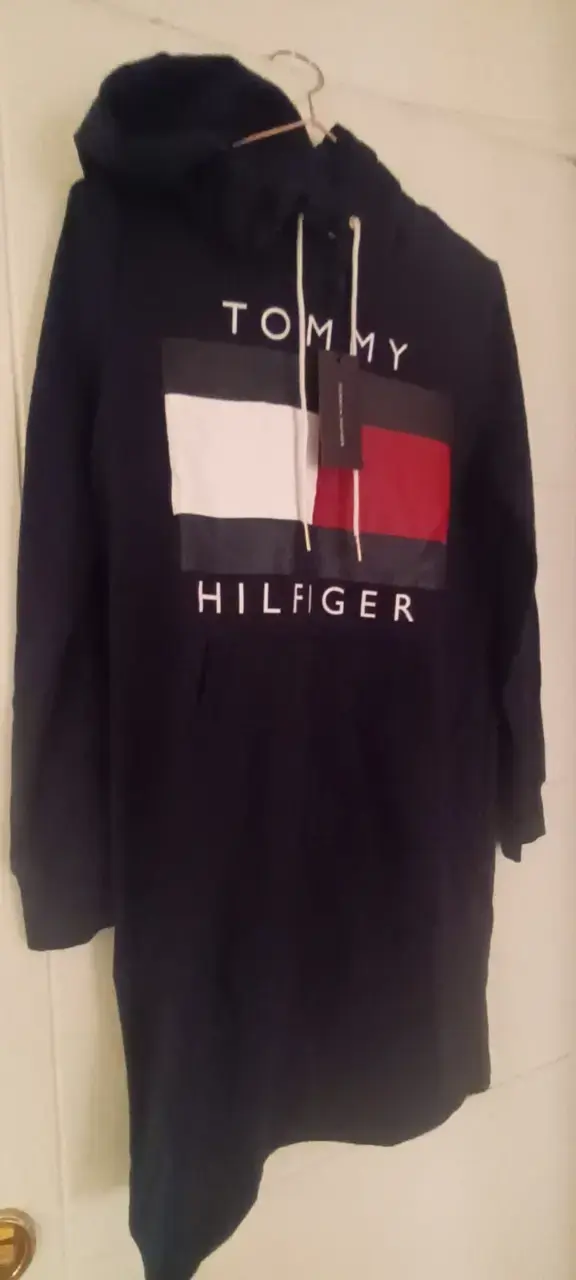 Vestido sudadera Tommy Hilfiger azul con capucha - 1