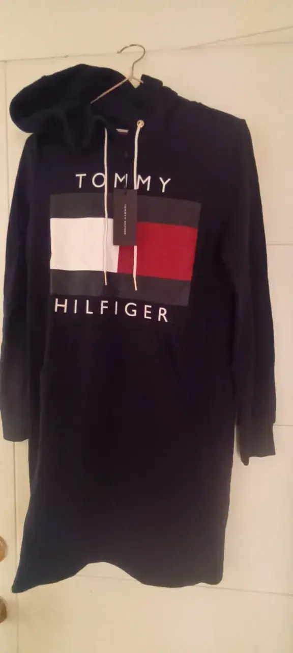 Vestido sudadera Tommy Hilfiger azul con capucha - 2
