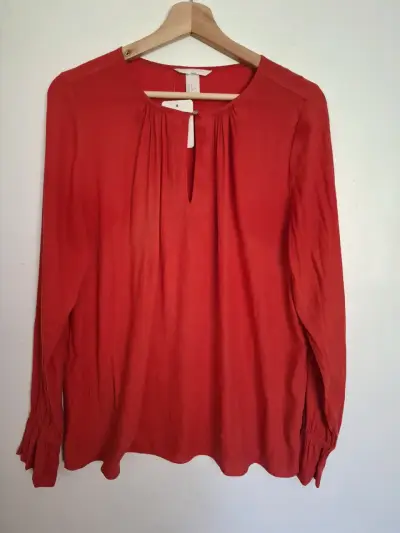 Blusa naranja de manga larga para mujer - miniatura 2