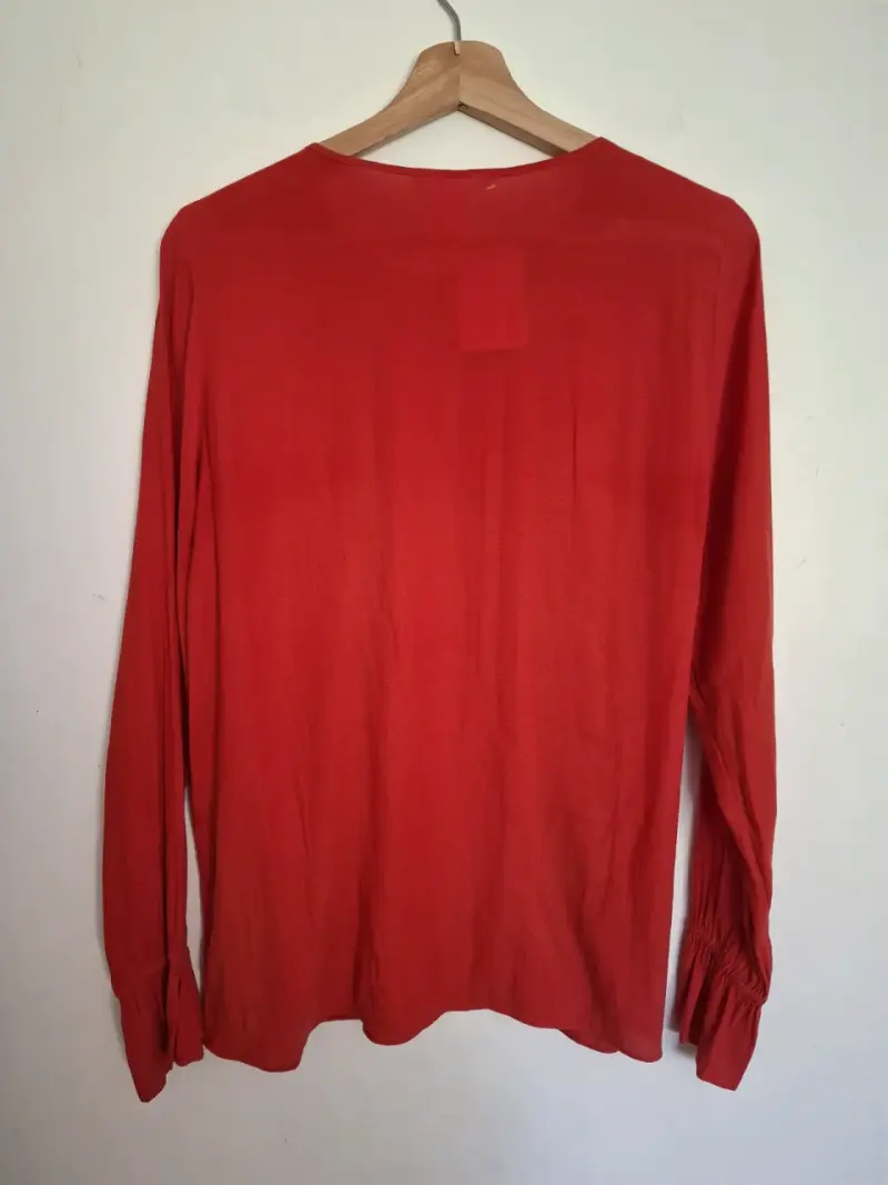 Blusa naranja de manga larga para mujer - 3