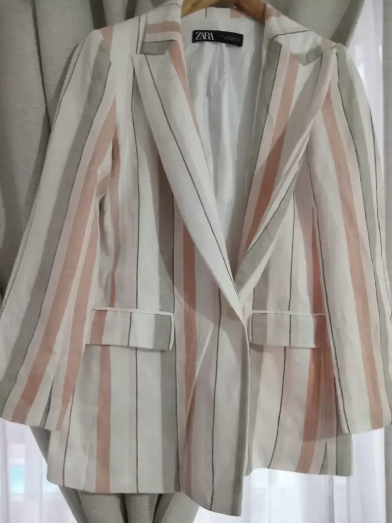 Blazer a rayas multicolor para mujer Zara - 1