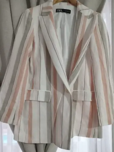Blazer a rayas multicolor para mujer Zara - miniatura 1