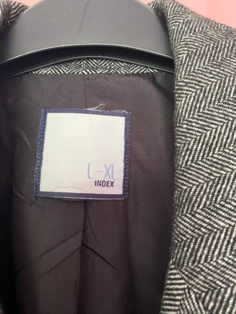 Blazer gris de lana para mujer talla L -XL - 2